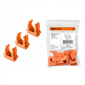 Крепеж-клипса для трубы ПНД 16 мм (10 шт.) оранжевая TDM