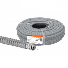 Металлорукав в ПВХ-изоляции РЗ-Ц-П 12 серый с протяжкой (25м) TDM