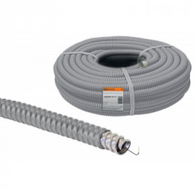 Металлорукав в ПВХ-изоляции РЗ-Ц-П 15 серый с протяжкой (25м) TDM