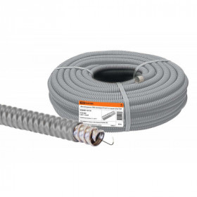 Металлорукав в ПВХ-изоляции РЗ-Ц-П 22 серый с протяжкой (25м) TDM