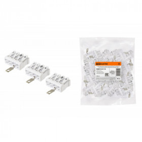 Клемма пружинная соединительная КСПнз4-2L+N+PE. 16 A. с монтажной ножкой и заземлением под винт TDM