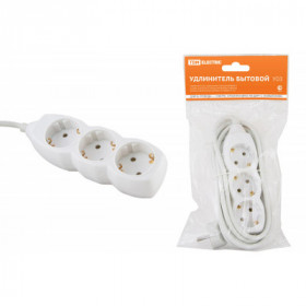 Удлинитель бытовой У03 3 гнезда. 3метра. с заземлением. ПВС 3х1мм2 16А 250В TDM