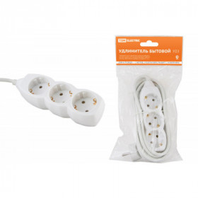 Удлинитель бытовой У03 3 гнезда. 5метров. с заземлением ПВС 3х1мм2 16А 250В TDM
