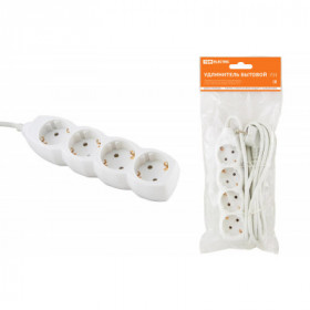 Удлинитель бытовой У04 4 гнезда. 3метра. с заземлением. ПВС 3х1мм2 16А 250В TDM