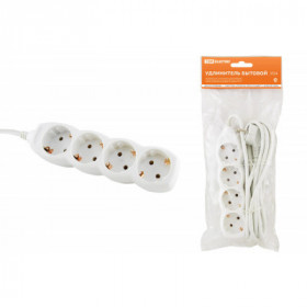 Удлинитель бытовой У04 4 гнезда. 5метров. с заземлением. ПВС 3х1мм2 16А 250В TDM