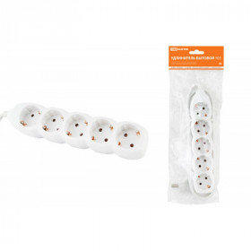 Удлинитель бытовой У05 5 гнезд. 1.5метра. с заземлением. ПВС 3х1мм2 16А 250В TDM