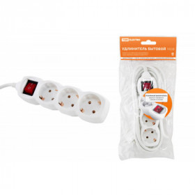 Удлинитель бытовой У03В выключатель. 3 гнезда. 3метра. с заземлением. ПВС 3х1мм2 16А 250В TDM
