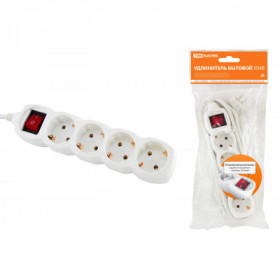 Удлинитель бытовой У04В выключатель. 4 гнезда. 1.5метра. с заземлением. ПВС 3х1мм2 16А 250В TDM
