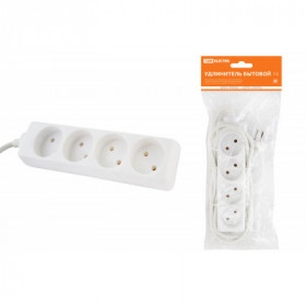 Удлинитель бытовой У4 4 гнезда. 3метра. без заземления. ПВС 2х0.75мм2 10А 250В TDM