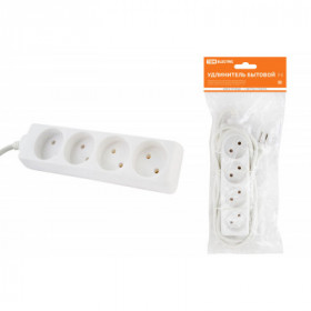 Удлинитель бытовой У4 4 гнезда. 5метров. без заземления. ПВС 2х0.75мм2 10А 250В TDM