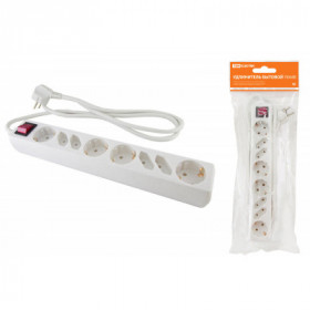 Удлинитель бытовой У044В. выключатель. 4 б з+4 с з. 5метров. ПВС 3х1.5мм2 16А 250В TDM