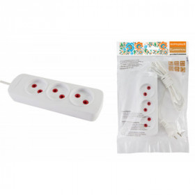 Удлинитель народный УН3 3 гнезда. 7метров. б з. ШВВП 2х0.75 мм2 6А 250В