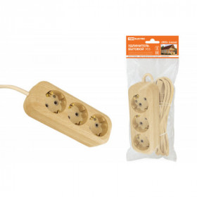 Удлинитель бытовой У03 3 гнезда. 3метра.2П+3. ПВС 3х1мм2 "Эко" (сосна) 16А 250В TDM