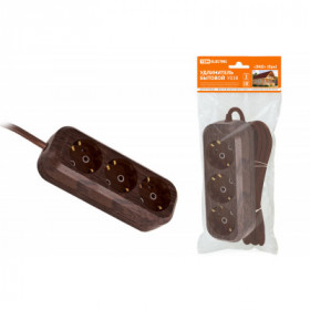 Удлинитель бытовой У03 3 гнезда. 3метра.2П+3. ПВС 3х1мм2 "Эко" (бук) 16А 250В TDM