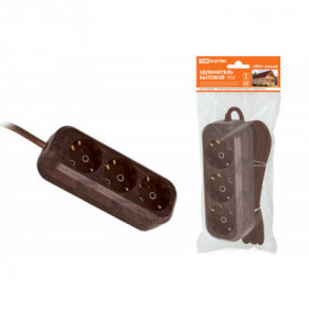 Удлинитель бытовой У03 3 гнезда. 5метров.2П+3. ПВС 3х1мм2 "Эко" (бук) 16А 250В TDM