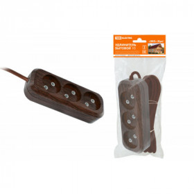 Удлинитель бытовой У3 3 гнезда. 3метра.2П б з. ПВС 2х0.75мм2 "Эко" (бук) 10А 250В TDM