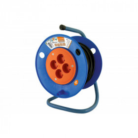 Удлинитель на катушке силовой народный 4 гнезда ПВС 2200 Вт с з. 20м