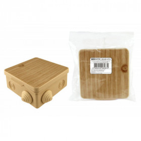 Распаячная коробка ОП 80х80х50мм. крышка. "ЭКО" (сосна). IP54. 7вх. инд. штрихкод TDM