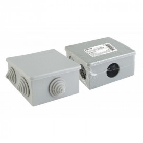 Распаячная коробка ОП 80х80х40мм. крышка. IP44. 6 вх. инд. штрихкод TDM