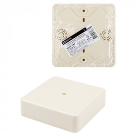 Коробка распаячная КР 100х100х29 ОП. сл. кость. IP40. инд. штрихкод TDM