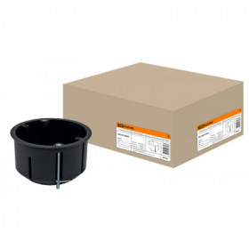 Установочная коробка СП D73х45мм. саморезы. метал. лапки. IP20. TDM