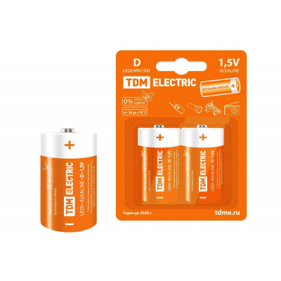 Элемент питания LR20 D Alkaline 1.5V BP-2 TDM