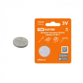 Элемент питания CR2025 Lithium 3V BP-1 TDM