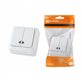 Выключатель 2-кл. открытой установки с подсветкой IP20 10А. белый "Ладога" TDM