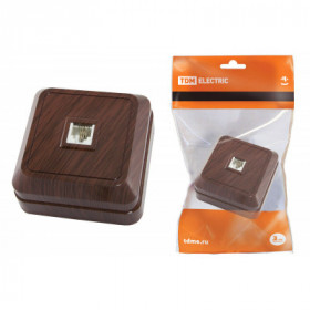 Розетка TФ (RJ-11) открытой установки IP20. бук "Ладога" TDM