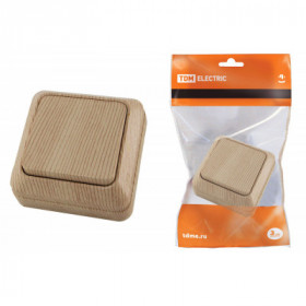 Выключатель 1-кл. открытой установки IP20 10А. сосна "Ладога" TDM