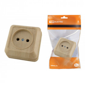 Розетка 2П открытой установки IP20 10А. сосна "Ладога" TDM