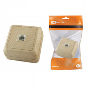 Розетка TФ (RJ-11) открытой установки IP20. сосна "Ладога" TDM