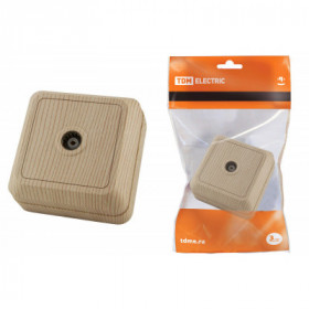 Розетка TВ простая (0-2400 Гц. "мама") открытой установки. IP20 сосна "Ладога" TDM