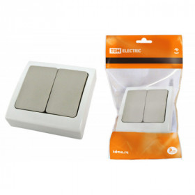 Выключатель 2-кл. скрытой установки IP54 10А серый "Вуокса" TDM