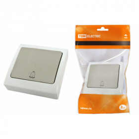 Кнопка звонковая скрытой установки IP54 6A серая "Вуокса" TDM