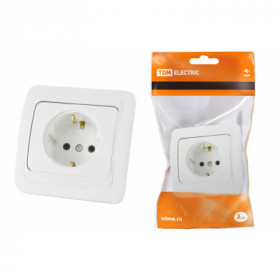 Розетка 2П+З 16А белая "Валдай" TDM