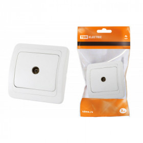 Розетка TV простая (0-2400 Гц. "мама") белая "Валдай" TDM