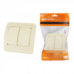 Выключатель 2-кл. 10А сл. кость "Валдай" TDM