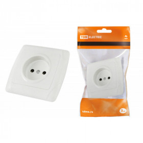 Розетка 2П 10А 250В белая "Онега" TDM