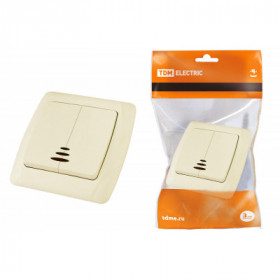 Выключатель 2 кл. с подсветкой 10А сл. кость "Онега" TDM