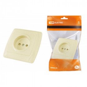 Розетка 2П 10А 250В с защ. шт. сл. кость "Онега" TDM