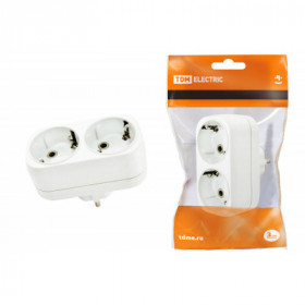 Блок на 2 гнезда 2П+З плоский 16А 250B TDM