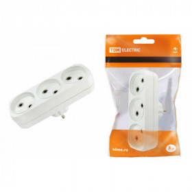 Блок на 3 гнезда 2П б з плоский 6А 250B TDM