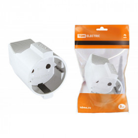 Кабельная розетка 2П б з с з ш 10А 250B белая TDM