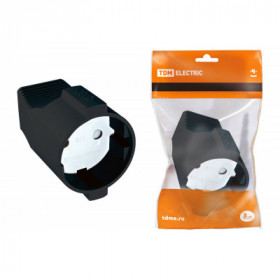 Кабельная розетка 2П б з с з ш 10А 250B черная TDM