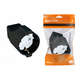 Кабельная розетка 2П+3 с з ш 16А 250B черная TDM