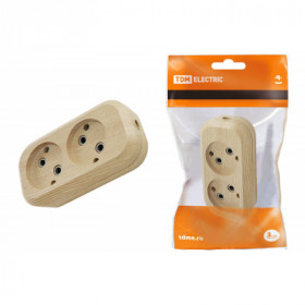 Колодка розеточная 2 гнезда 2П б з 10А 250В "Эко" (сосна) TDM