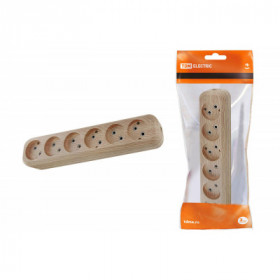 Колодка розеточная 6 гнезд 2П б з 10А 250В "Эко" (сосна) TDM