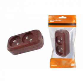 Колодка розеточная 2 гнезда 2П б з 10А 250В "Эко" (бук) TDM