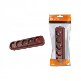 Колодка розеточная 5 гнезд 2П б з 10А 250В "Эко" (бук) TDM